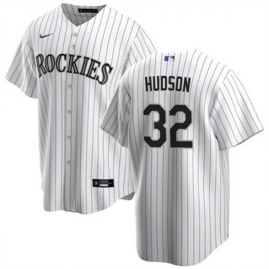 Men Colorado Rockies 32 Dakota Hudson White Cool Base Stitched Baseball Jersey