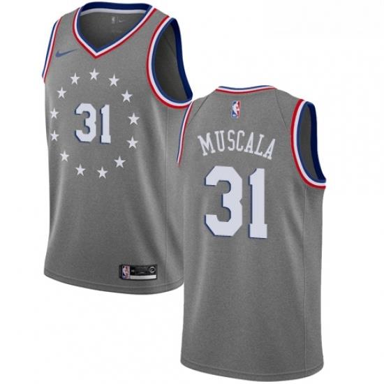Womens Nike Philadelphia 76ers 31 Mike Muscala Swingman Gray NBA Jersey City Edition