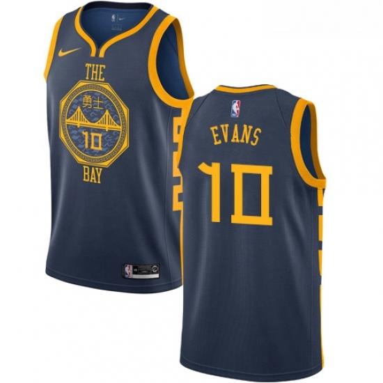 Womens Nike Golden State Warriors 10 Jacob Evans Swingman Navy Blue NBA Jersey City Editio