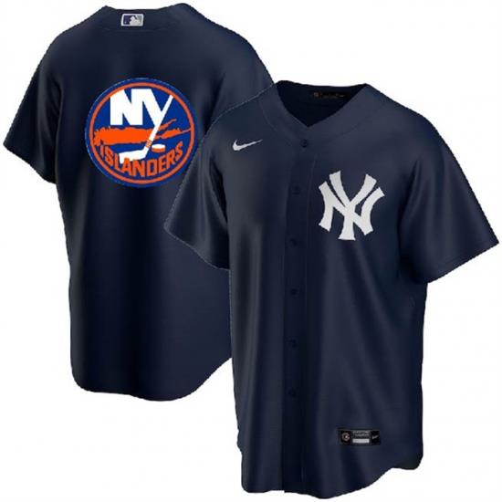 Men NeW York Yankees  26 Islanders Navy Cool Base Stitched Jersey