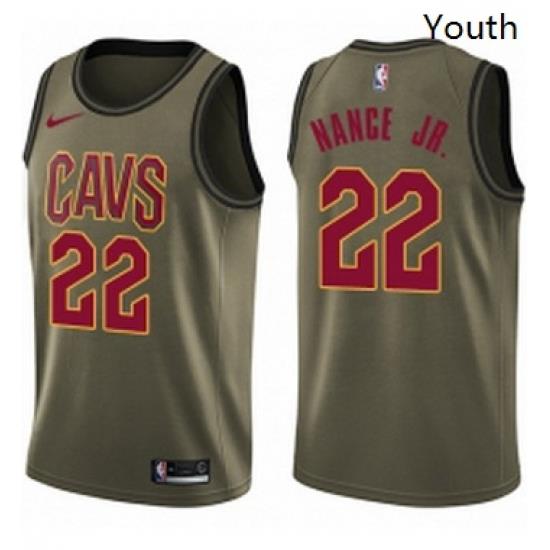 Youth Nike Cleveland Cavaliers 22 Larry Nance Jr Swingman Green Salute to Service NBA Jersey