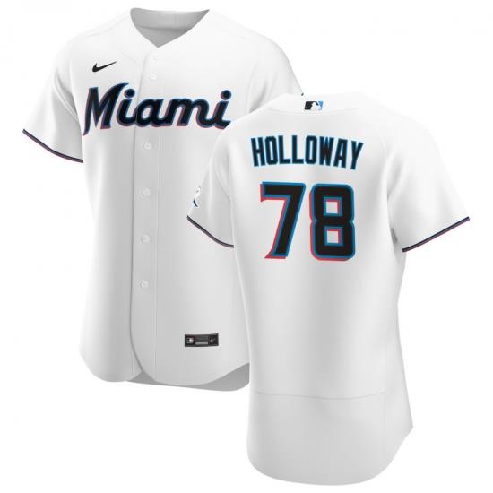 Men Miami Marlins 78 Jordan HolloWay Men Nike White Home 2020 Flex Base Player MLB Jersey