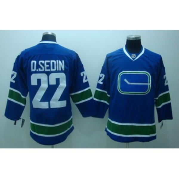 Vancouver Canucks 22 D.sedin blue 3rd Jersey