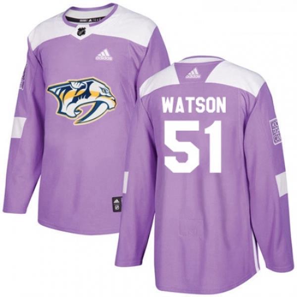 Youth Adidas Nashville Predators 51 Austin Watson Authentic Purple Fights Cancer Practice NHL Jersey