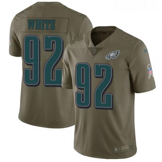 Mens Nike Philadelphia Eagles 92 Reggie White Limited Olive 2017 Salute to Service NFL Jersey