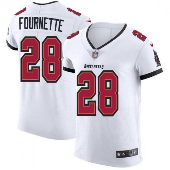Men Tampa Bay Buccaneers 28 Leonard Fournette Men Nike White Vapor Elite Jersey