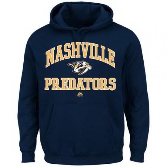 Men Nashville Predators Majestic Heart  26 Soul Hoodie Navy Blue