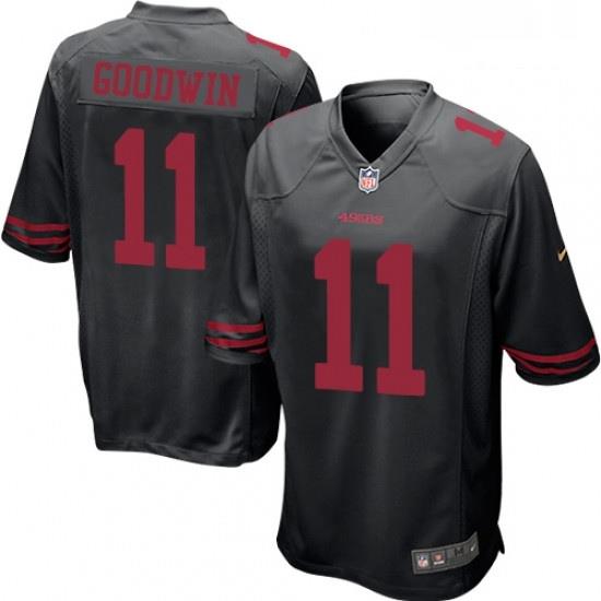Mens Nike San Francisco 49ers 11 Marquise GoodWin Game Black NFL Jersey