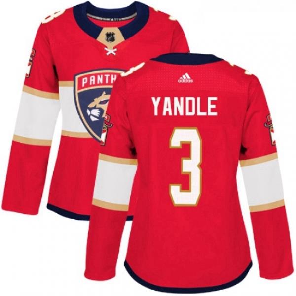 Womens Adidas Florida Panthers 3 Keith Yandle Premier Red Home NHL Jersey