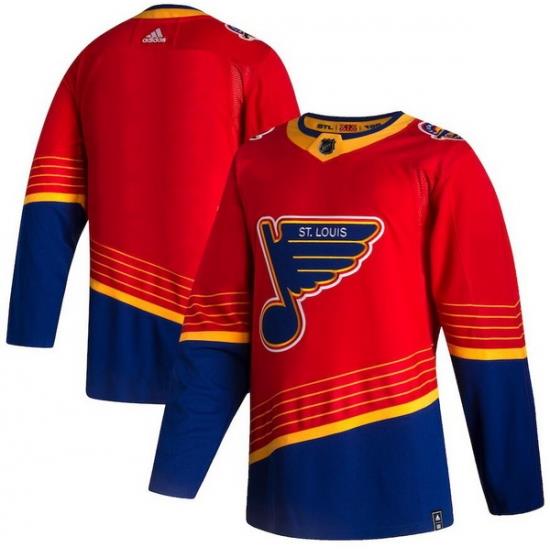 Men St.Louis Blues Blank Red 2020 21 Reverse Retro Adidas Jersey