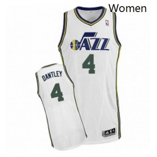 Womens Adidas Utah Jazz 4 Adrian Dantley Authentic White Home NBA Jersey