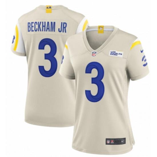 Women's Los Angeles Rams #3 Odell Beckham Jr. Bone Vapor Untouchable Limited Stitched Jersey