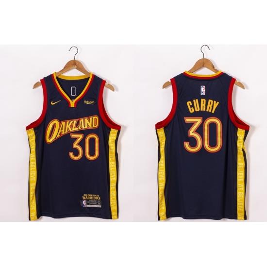 Men Golden State Warriors 30 Stephen Curry Black NEW 2021 Nike City Edition Stitched Jersey With Sponsor Logo