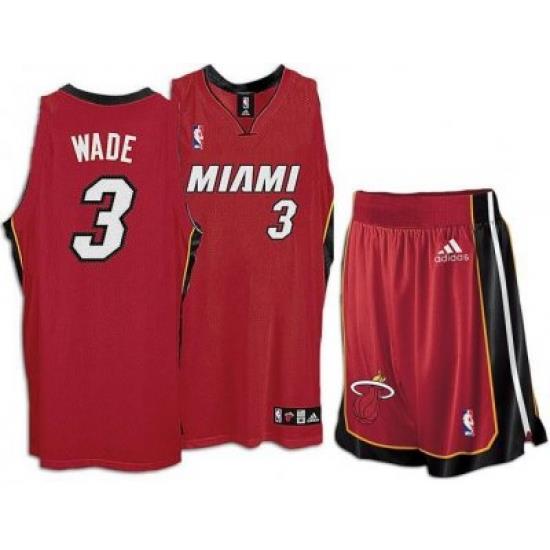 Miami Heat 3 Dwyane Wade Red Revolution 30 Swingman Jersey & Shorts Suit
