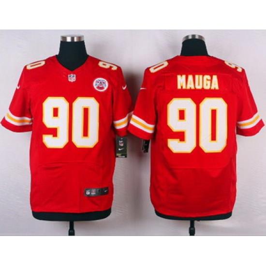 Nike Chiefs #90 Josh Mauga Red Team Color Mens Stitched NFL Elite Jersey