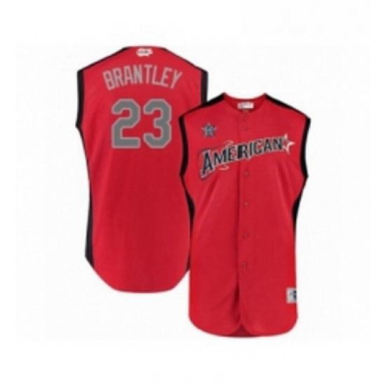 Youth Houston Astros 23 Michael Brantley Authentic Red American League 2019 Baseball All Star Jersey