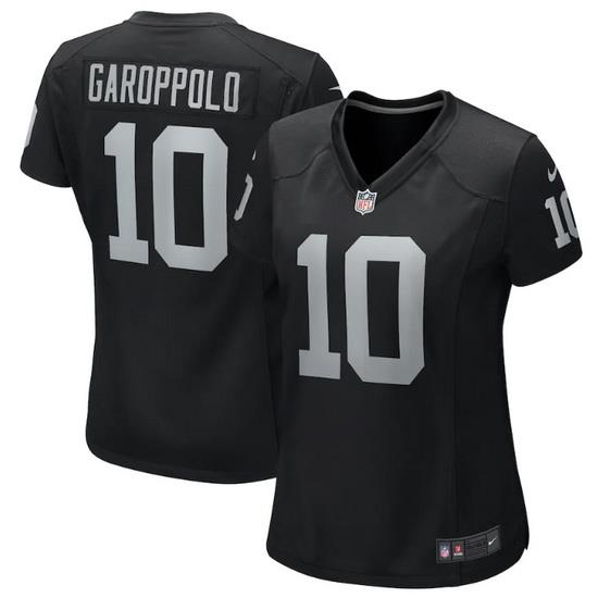 Women Las Vegas Raiders 10 Jimmy Garoppolo Black Stitched Game Jersey