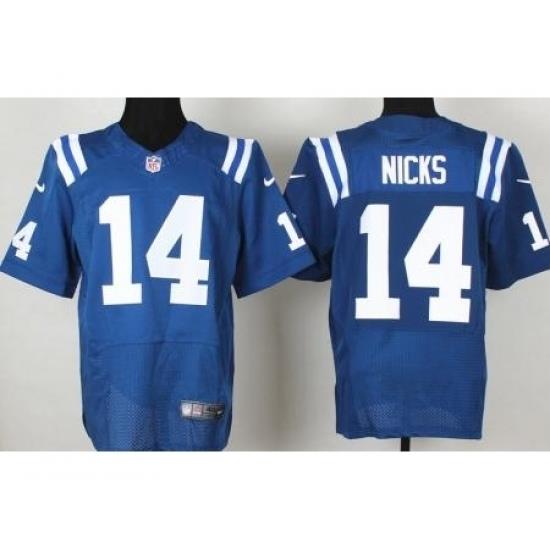 Nike Indianapolis Colts 14 Hakeem Nicks Blue Elite NFL Jersey