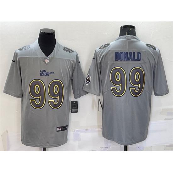 Men Los Angeles Rams 99 Aaron Donald Grey With Patch Atmosphere Fashion Stitc