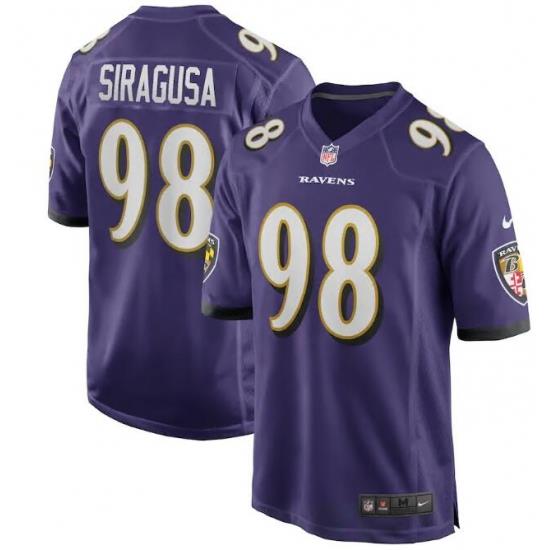 Men Baltimore Ravens #98 Tony Siragusa Purple Vapor Limited Stitched Jersey