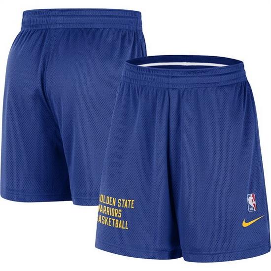 Men Golden State Warriors Blue Warm Up Performance Practice Shorts
