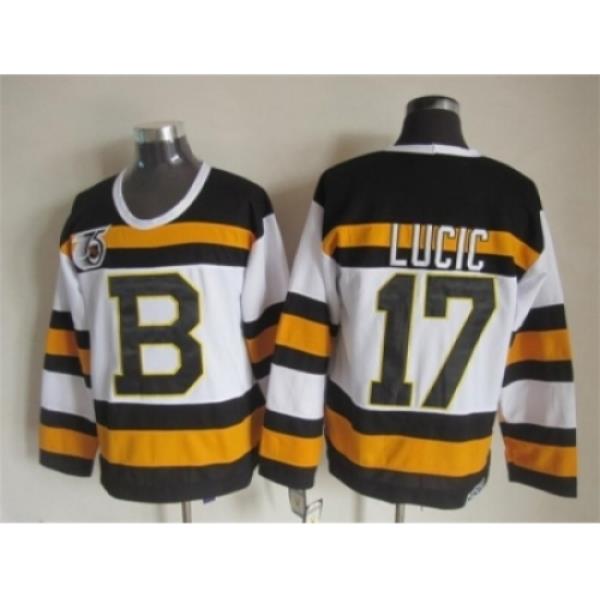 NHL Boston Bruins #17 Milan Lucic white jerseys[m&n 75th]