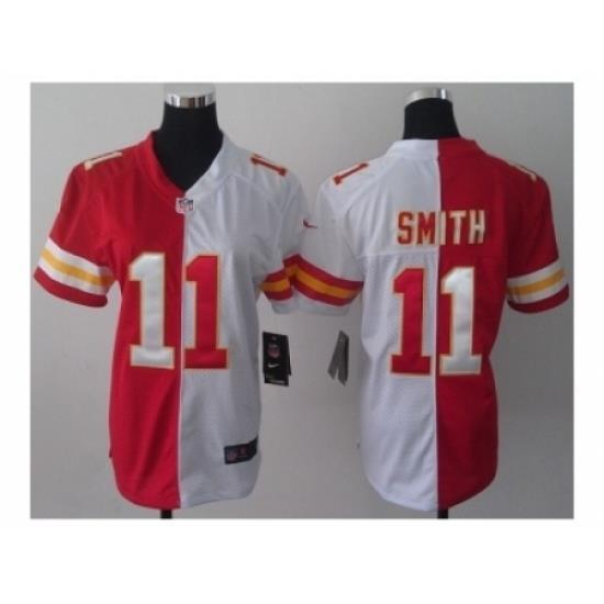 Nike women nfl jerseys kansas city chiefs #11 smith white-red[Elite split]