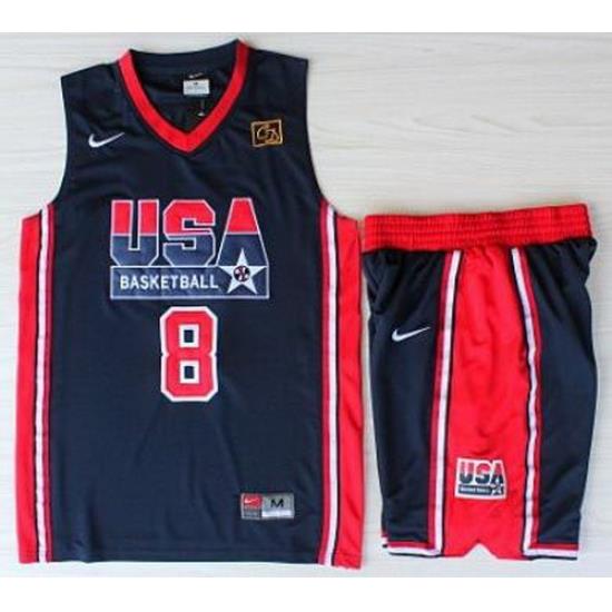 USA Basketball 1992 Olympic Dream Team Blue Jerseys & Shorts Suits 8# Scottie Pippen