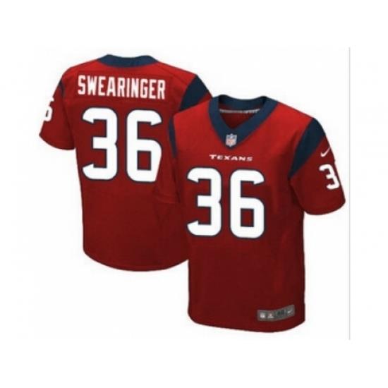 Nike Houston Texans 36 D.J. SWearinger Red Elite NFL Jersey