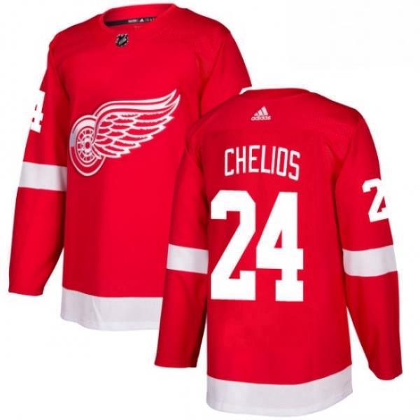 Mens Adidas Detroit Red Wings 24 Chris Chelios Premier Red Home NHL Jersey