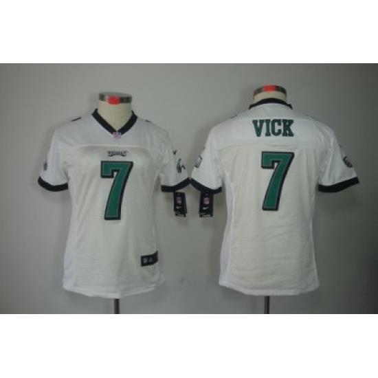 Women Nike Philadelphia Eagles 7# Michael Vick White Color Limited Jerseys