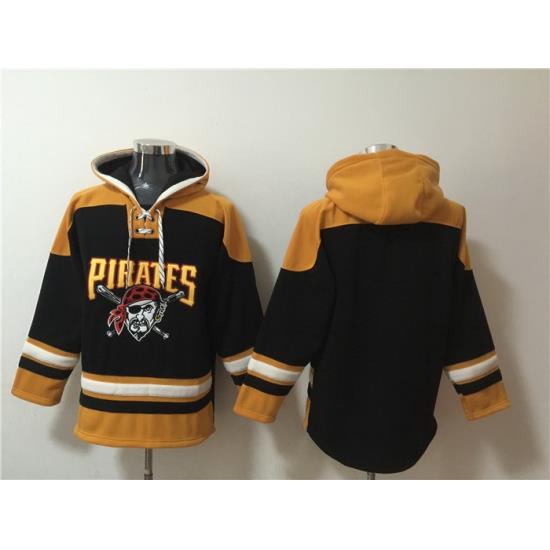Men Pittsburgh Pirates Blank Ageless Must Have Lace Up Pullover Hoodie