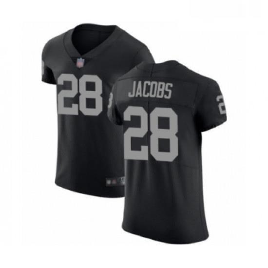 Mens Oakland Raiders 28 Josh Jacobs Black Team Color Vapor Untouchable Elite Player Football Jersey