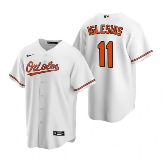 Mens Nike Baltimore Orioles 11 Jose Iglesias White Home Stitched Baseball Jersey