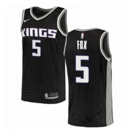 Womens Nike Sacramento Kings 5 DeAaron Fox Authentic Black NBA Jersey Statement Edition