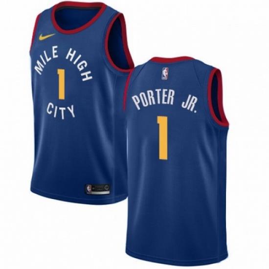 Mens Nike Denver Nuggets 1 Michael Porter Jr Navy NBA Swingman City Edition Jersey