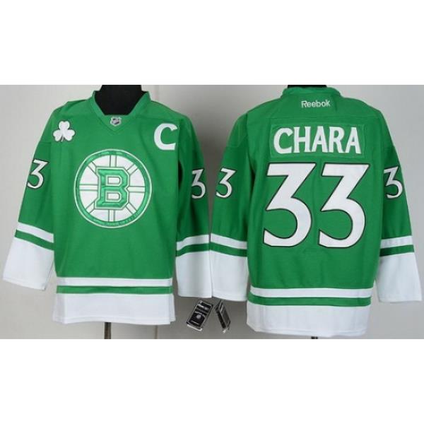 Boston Bruins 33 Zdeno Chara Green St Patty's Day NHL Jersey