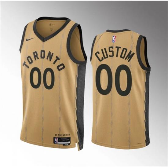 Men Women youth Toronto Raptors Active Player Custom Gold 2023 24 City Edition Stitched Basketball Jersey