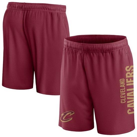 Men Cleveland Cavaliers Wine Post Up Mesh Shorts