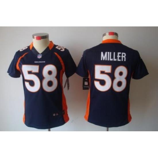 Women Nike Denver Broncos 58 Miller Blue [Women's NIKE LIMITED Jersey]