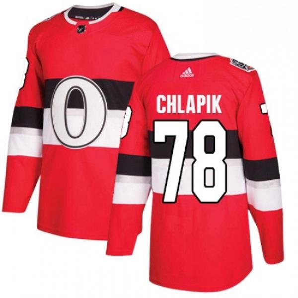 Youth Adidas Ottawa Senators 78 Filip Chlapik Authentic Red 2017 100 Classic NHL Jersey