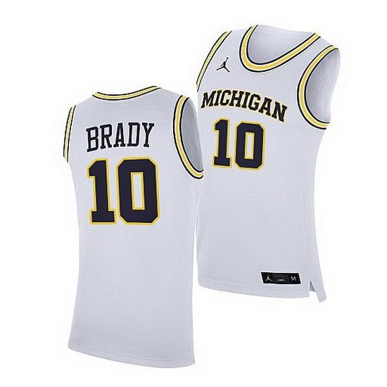 Michigan Wolverines Tom Brady White College Basketball Honorary Alumni Jersey
