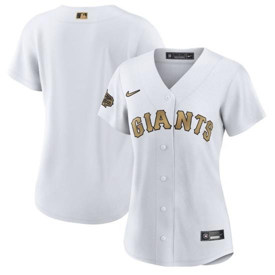 Women San Francisco Giants Blank 2022 All Star White Stitched Baseball Jersey