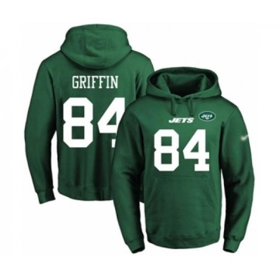 Football Mens New York Jets 84 Ryan Griffin Green Name Number Pullover Hoodie
