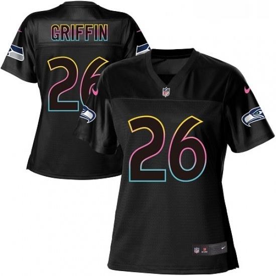 Womens Nike Seattle SeahaWks 26 Shaquill Griffin Game Black Team Color NFL Jersey