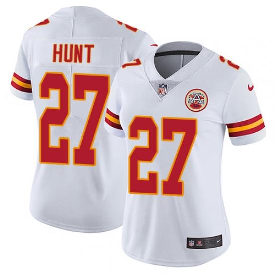 Nike Chiefs #27 Kareem Hunt White Womens Stitched NFL Vapor Untouchable Limited Jersey