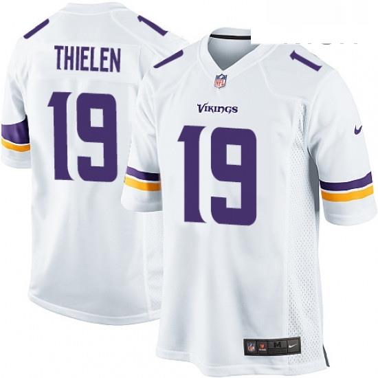 Mens Nike Minnesota Vikings 19 Adam Thielen Game White NFL Jersey