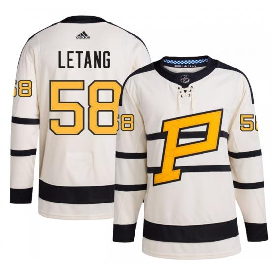 Men Pittsburgh Penguins 58 Kris Letang Cream 2023 Winter Classic Stitched Jersey