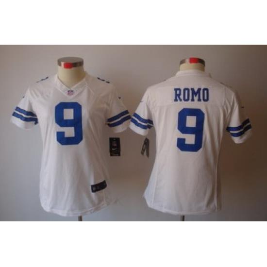 Women Nike Dallas CoWboys 9 Romo White[Women's NIKE LIMITED Jersey]
