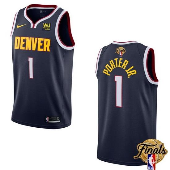 Men Denver Nuggets 1 Michael Porter Jr  Navy 2023 Finals Icon Edition Stitched Basketball Jersey